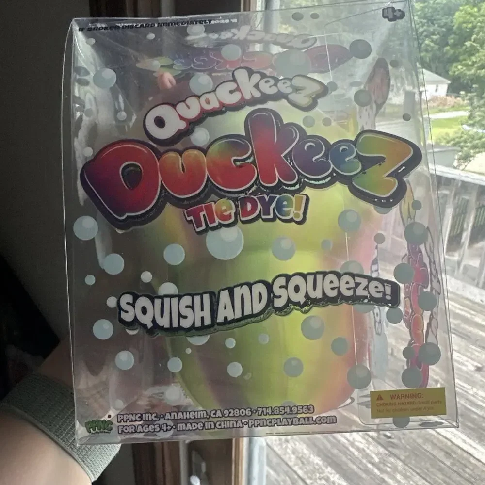 Quackeez Duckeez Tie Dye Squish & Squeeze Tactile Toy, Yellow 4+